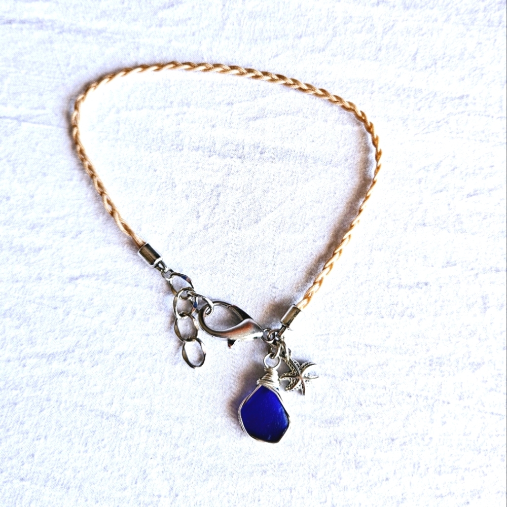 NEW ENGLAND SEA GLASS ANKLET